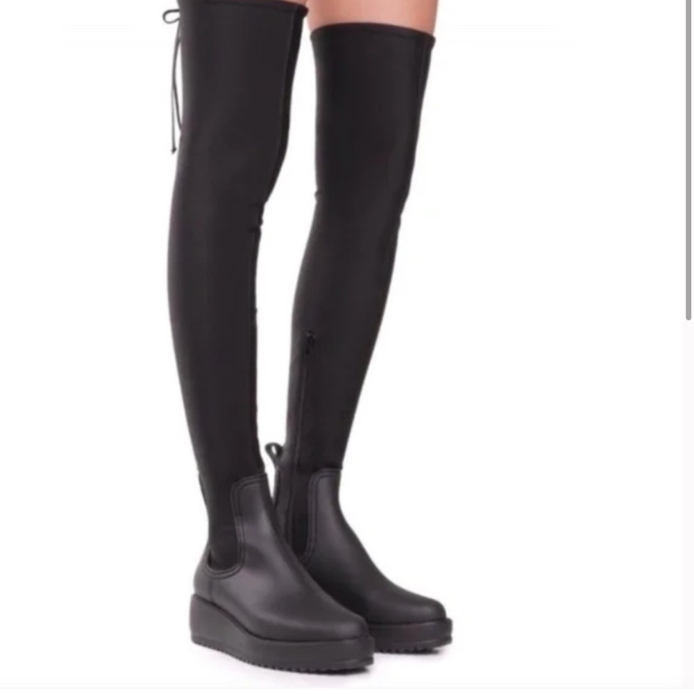 Steve Madden Black Monsoon Boots Sz 7 - Picture 3 of 6